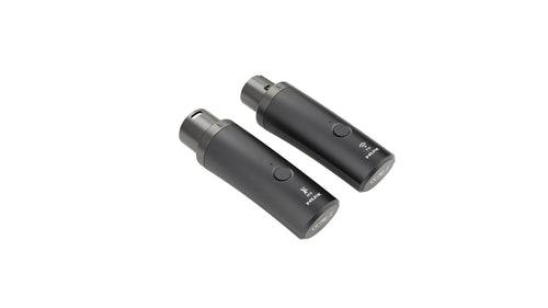 Wireless microphone system with two dark handheld microphones