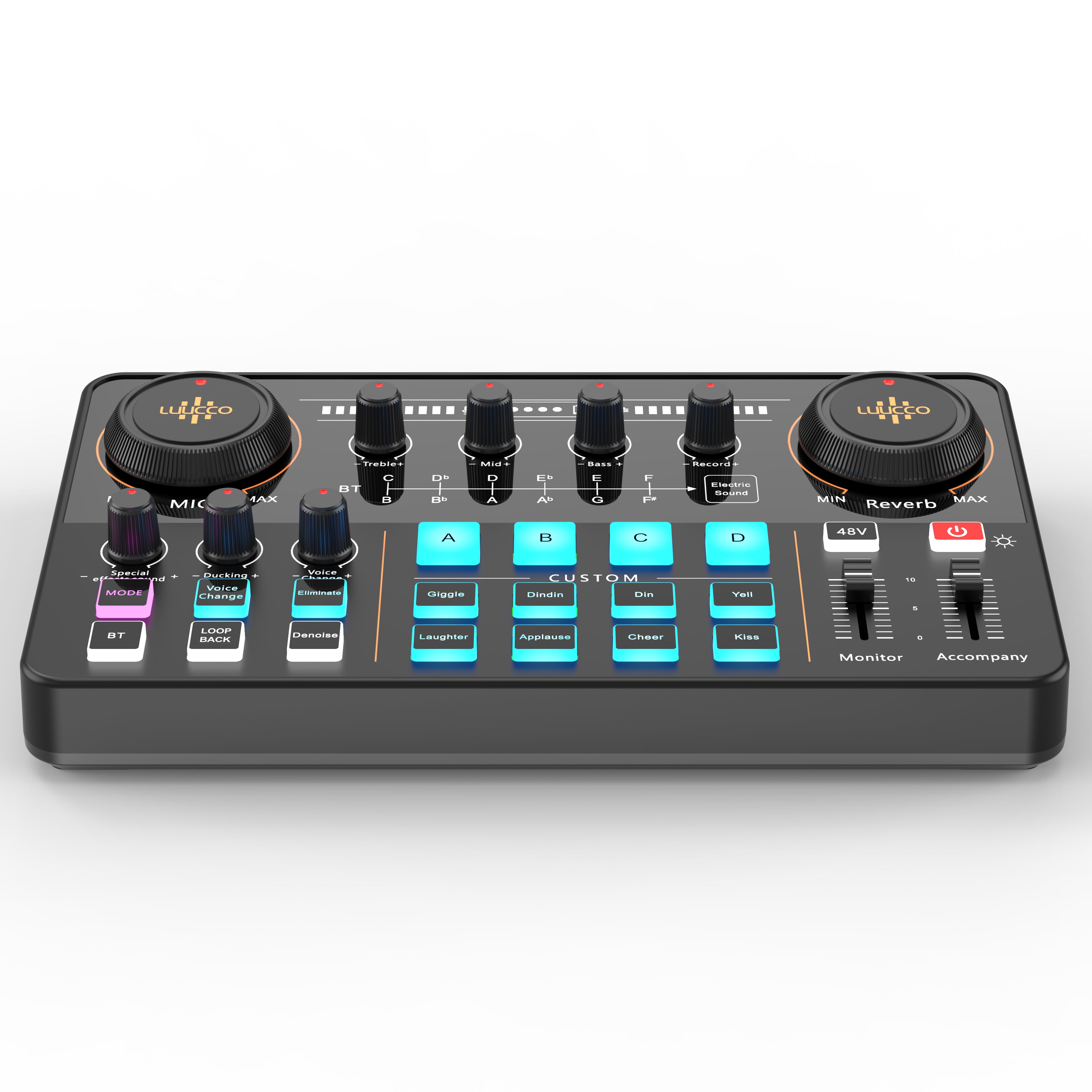 Luucco MI-2 Portable Audio Interface & Mixer - Built-in Battery, 2-Channel Sound Card for Podcasting, Streaming & Mobile Recording