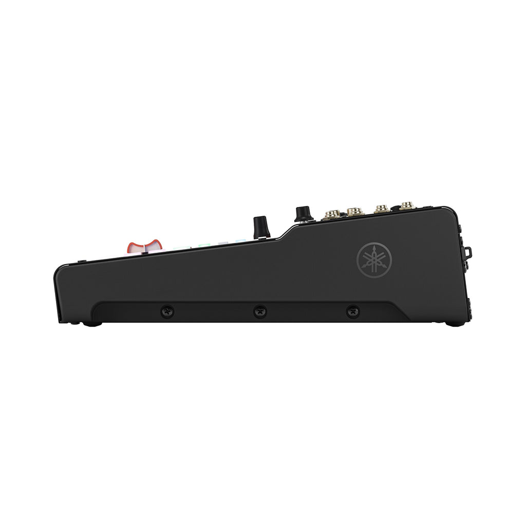 Black digital mixing console side edge with input connectors on MGX16
