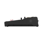 Black digital mixing console side edge with input connectors on MGX16