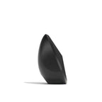 Black wireless speaker, angled side view with smooth body and front edge