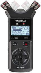 TASCAM DR-07XP handheld stereo audio recorder with dual adjustable mic capsules