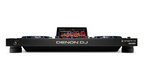 Denon DJ PRIME 4 G2 DJ controller rear side view with top screen and control deck
