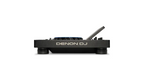 Denon DJ PRIME 4 G2 DJ controller side view with top display and raised controls