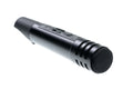Black wireless vocal microphone with mesh head and control buttons on handle