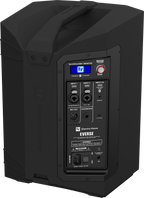 Weatherized portable loudspeaker rear connections panel, black