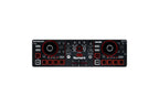 Numark MIXTRACKGO DJ controller front view with dual jog wheels and controls