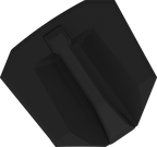 Weatherized portable loudspeaker housing, black, angled side view